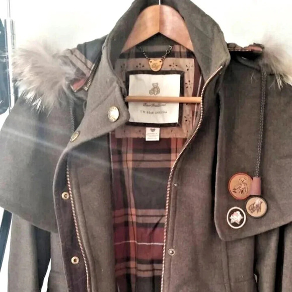 Teenie weenies Hooded tweed Coat Military Jacket  style size Small - Picture 1 of 10